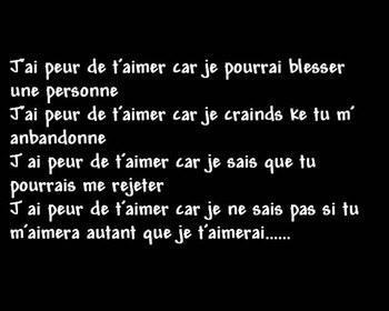 J'ai peur!!